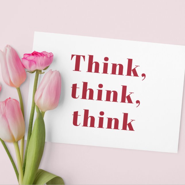 Carte Magnétique Inspiration Positive Red Think Think Think Devis d (Créateur téléchargé)