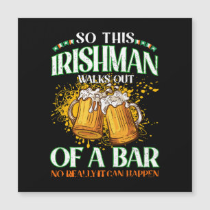 Carte Magnétique Irishman Boire de la bière Saint Patrick's Day