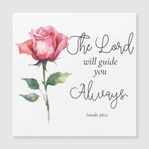 Carte Magnétique Isaïe 58:11 Bible de graduation de fleurs Verse