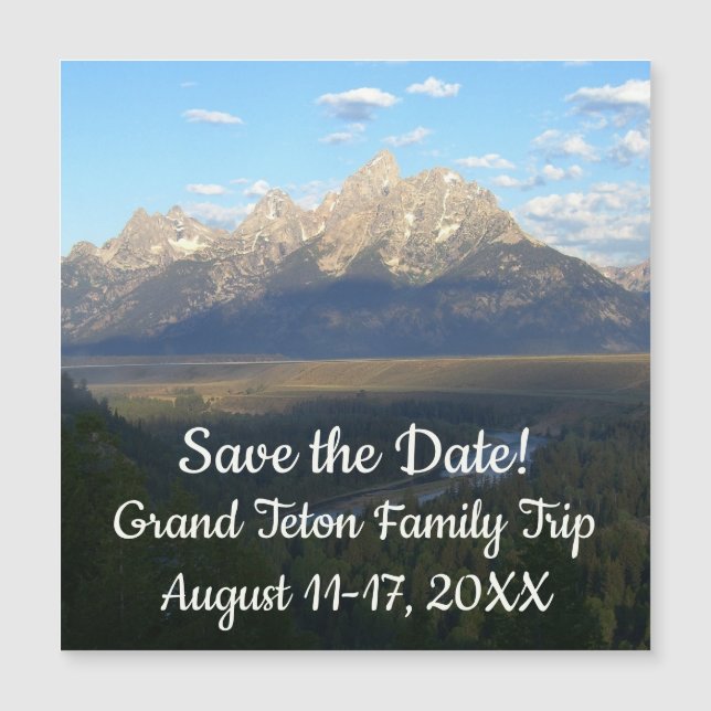 Carte Magnétique Jackson Hole Mountains Grand Teton Enregistrer la  (Devant)