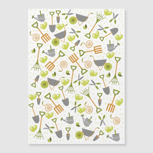 Carte Magnétique J'adore Gardening. (Devant)