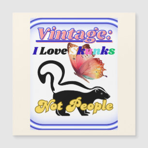 Carte Magnétique J'adore les mouffettes, pas les gens