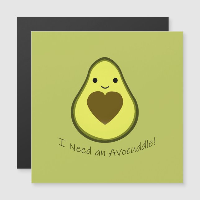 Carte Magnétique J'ai besoin d'un avocat Cute Kawaii Avocado (Devant / Derrière)