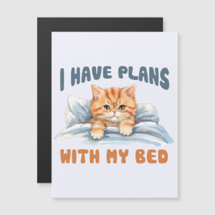 Carte Magnétique J'ai des plans avec mon lit - Cosy Orange Chat