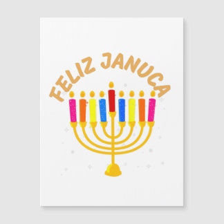 Carte Magnétique Januca, Feliz Januca, Menorah, Masada, Janucia