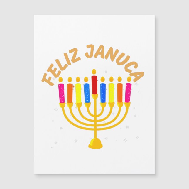 Carte Magnétique Januca, Feliz Januca, Menorah, Masada, Janucia (Devant)