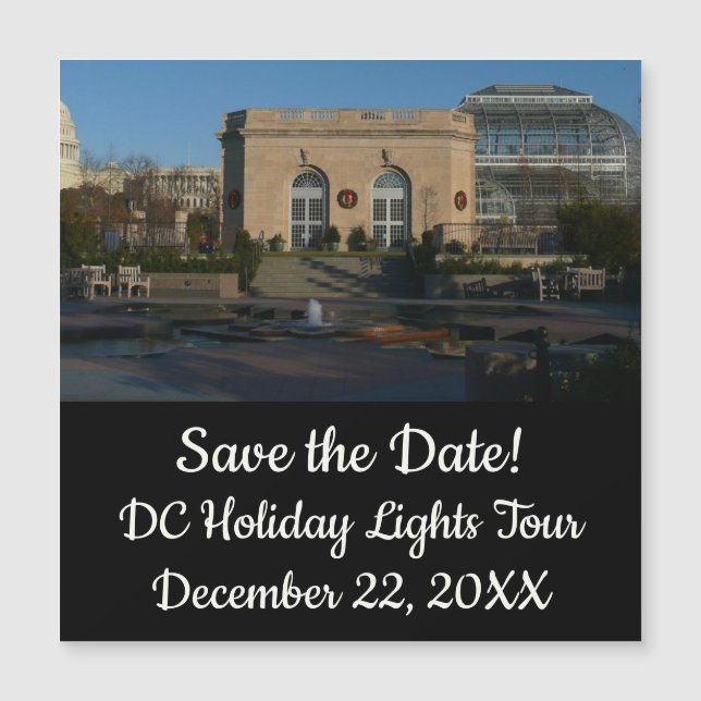Carte Magnétique Jardins botaniques à Noël à Washington DC (Devant)