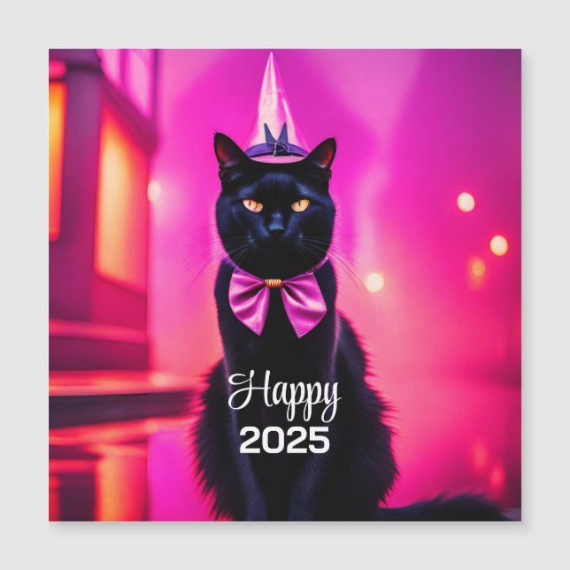 Carte Magnétique Jazzy Kitty - Heureux 2024 (Devant)