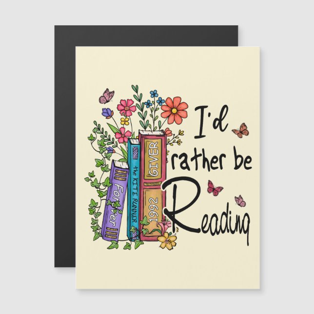 Carte Magnétique Je préfère lire (Devant / Derrière)