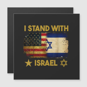 Carte Magnétique Je suis avec Israël Drapeau Amérique