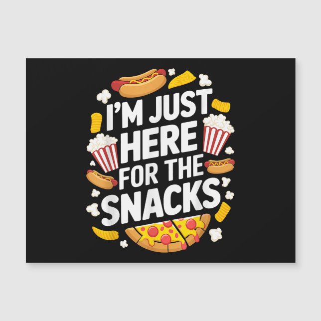 Carte Magnétique Je suis juste ici pour les snacks Amoureux de nour (Devant)