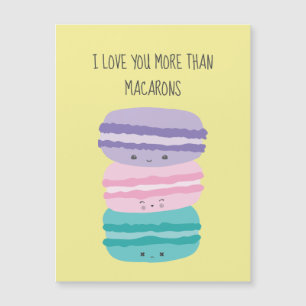 Carte Magnétique Je t'aime plus que Macarons Kawaii Pastel Cute