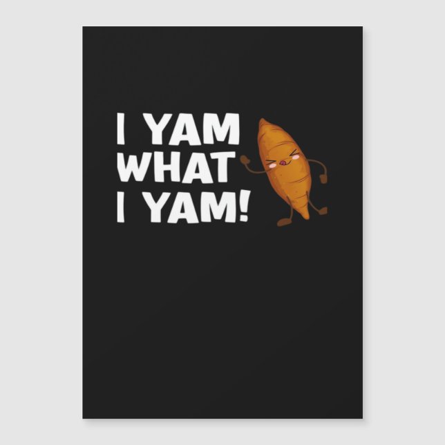 Carte Magnétique Je Yam Ce Que Je Yam Funny Food Lover Classique (Devant)