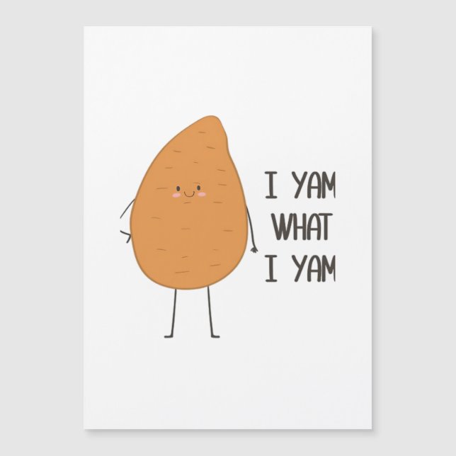 Carte Magnétique Je Yam Ce Que Je Yam ! Super Yam Vegetable Pun (Devant)