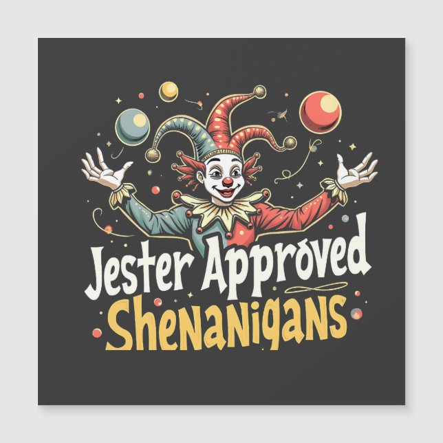Carte Magnétique Jester Approuvé Shenanigans Circus Clown (Devant)