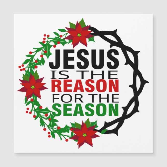 Carte Magnétique Jésus est la raison de la saison (Devant)