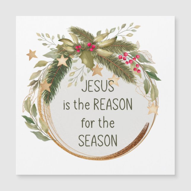 Carte Magnétique Jésus est la raison de la saison Noël (Devant)