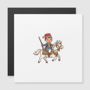 Carte Magnétique Joli cavalier Tbourida marocain Kawaii culturel St