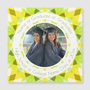 Carte Magnétique Joli Green Jaune Graduation Keepsaké cadeau photo