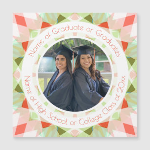 Carte Magnétique Joli Red Green Graduation Photo Keepsaké Cadeau