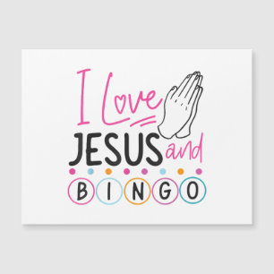 Carte Magnétique Joueur de Bingo Jésus Foi Chrétien J'aime Jésus Un