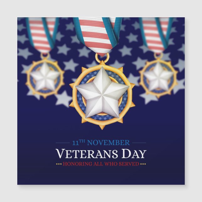 Carte Magnétique Jour des vétérans  (Devant)