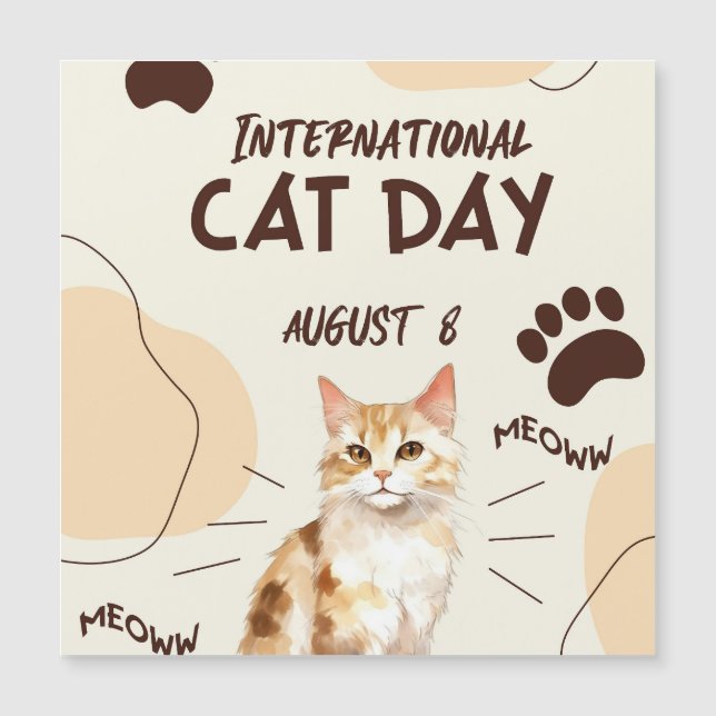 Carte Magnétique Journée internationale du chat (Devant)