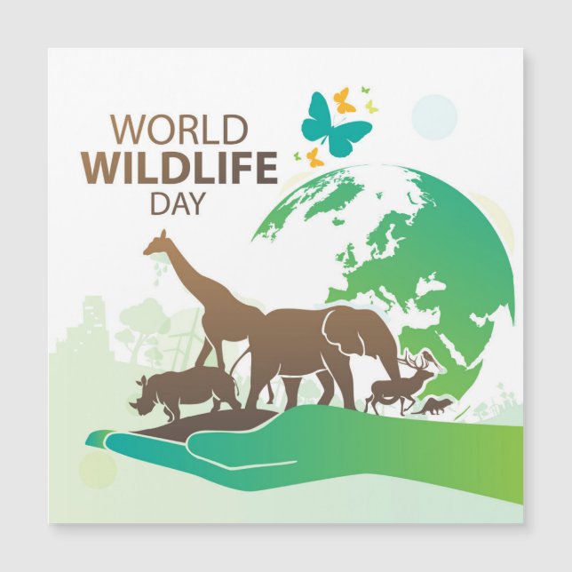 Carte Magnétique Journée mondiale de la faune (Devant)
