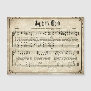 Carte Magnétique Joy to the World Vintage Christmas