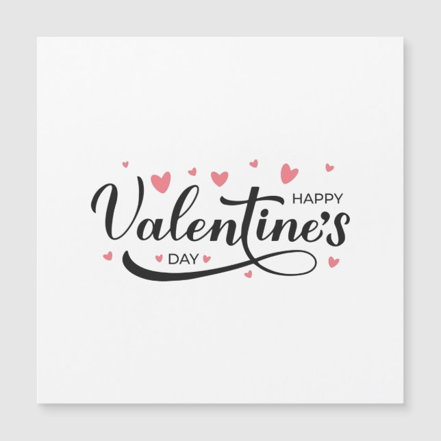 Carte Magnétique Joyeuse calligraphie du Jour des Valentines (Devant)