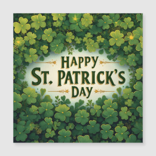 Carte Magnétique Joyeuse fête de la Saint-Patrick Art de trèfle