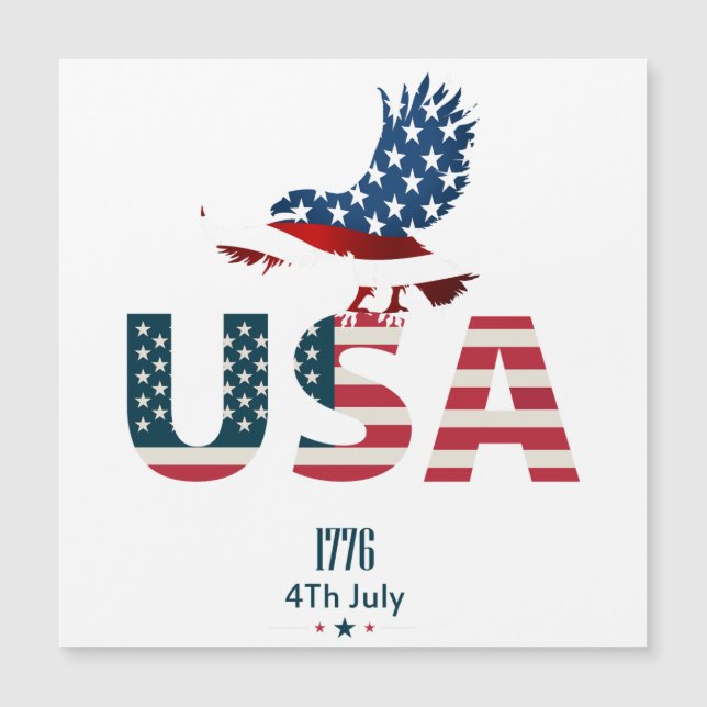 Carte Magnétique Joyeuse fête de l'indépendance 4 juillet (Devant)