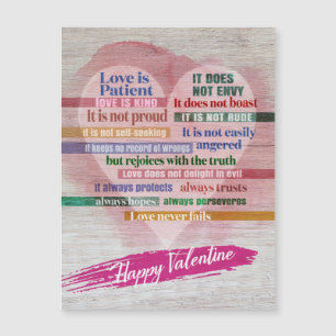 Carte Magnétique Joyeuse Saint-Valentin - 1 Corinthiens 13