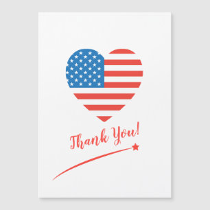 Carte Magnétique Joyeux 4 juillet Amérique drapeau USA Cœur Patriot
