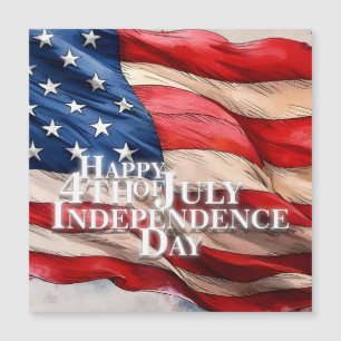 Carte Magnétique Joyeux 4 juillet - Jour de l'Indépendance