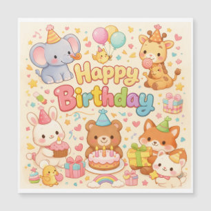 Carte Magnétique Joyeux Anniversaire bébés