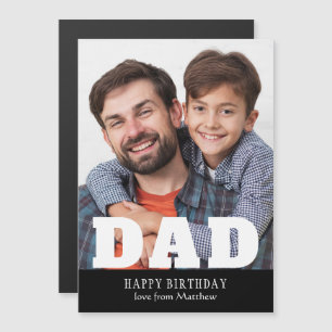 Carte Magnétique Joyeux anniversaire papa moderne photo personnalis