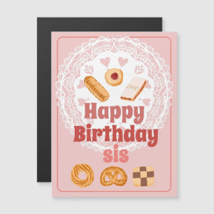 Carte Magnétique Joyeux Anniversaire sis aimant cookies danois