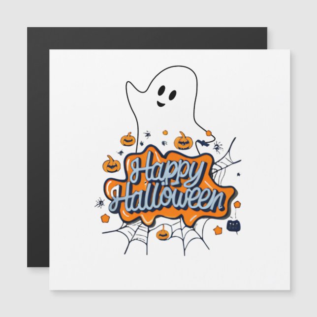 Carte Magnétique Joyeux Halloween (Devant / Derrière)