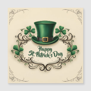 Carte Magnétique Joyeux jour de la Saint-Patrick, motif de trèfle