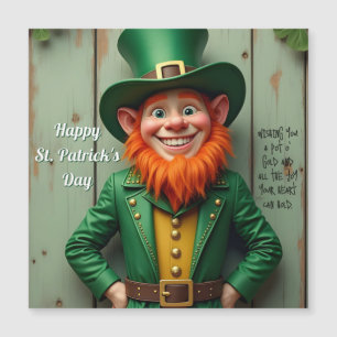 Carte Magnétique Joyeux Leprechaun de la Saint-Patrick