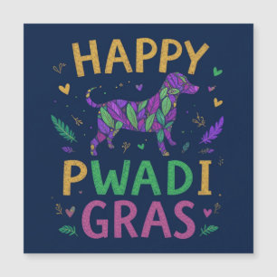 Carte Magnétique Joyeux Mardi gras à pattes
