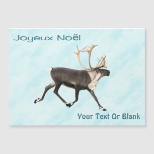 Carte Magnétique Joyeux Noё l - Caribou (rennes) Sur Neige