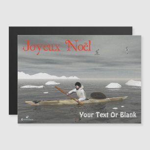 Carte Magnétique Joyeux Noё l - Inuit Kayak