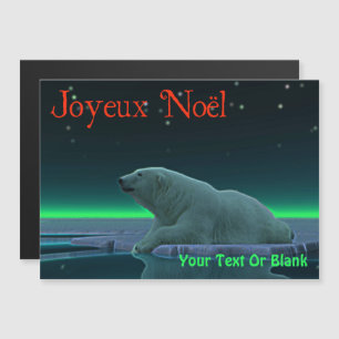 Carte Magnétique Joyeux Noё l - Ours polaire à bordure de glace
