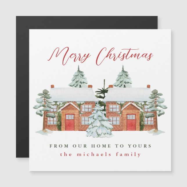 Carte Magnétique Joyeux Noël de chez nous à votre magnétique (Devant / Derrière)