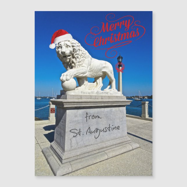 Carte Magnétique Joyeux Noël de St. (Saint) Augustine Florida (Devant)