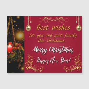 Carte Magnétique Joyeux Noël et Joyeux Nouvel An