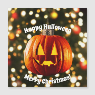 Carte Magnétique Joyeux Noël et un Halloween heureux