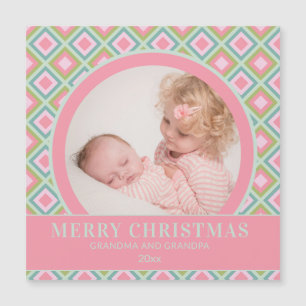 Carte Magnétique Joyeux Noël Grands-parents Pastel Photo
